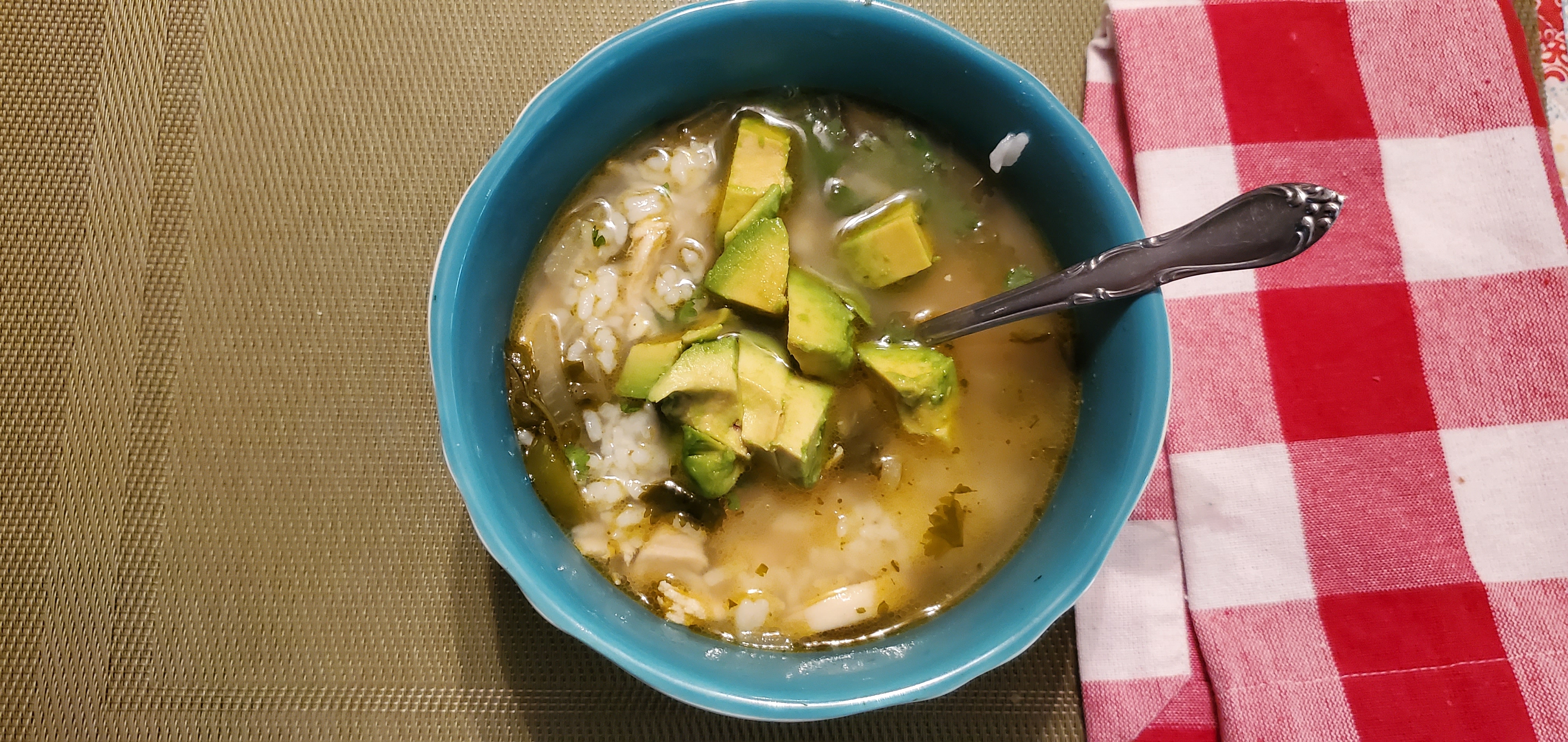 Spicy Avocado Lime Chicken Soup
