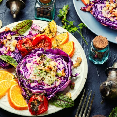 red cabbage steaks